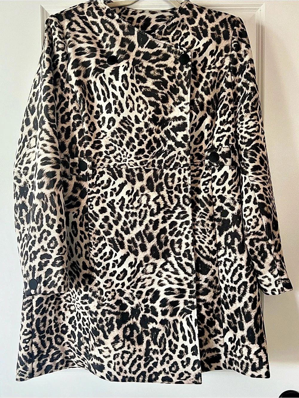 Cabi Sophia Jacket Animal Print Trench Coat in Brown & Black XL